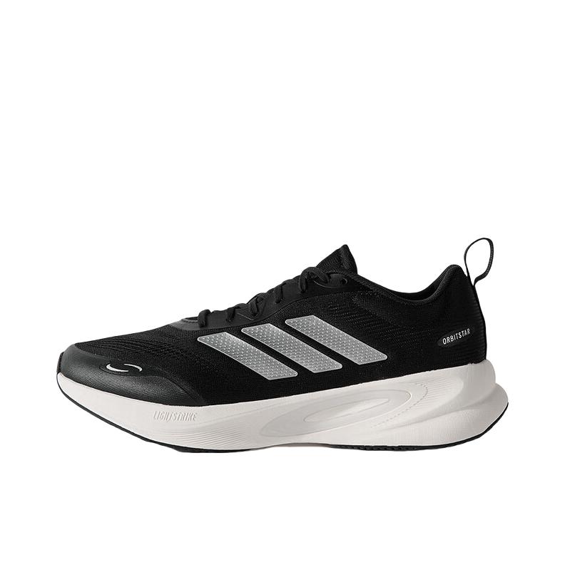推荐商品：adidas ORBIT STAR 跑鞋 减震轻便户外训练透气休闲 一号黑/亮白色/深麻灰