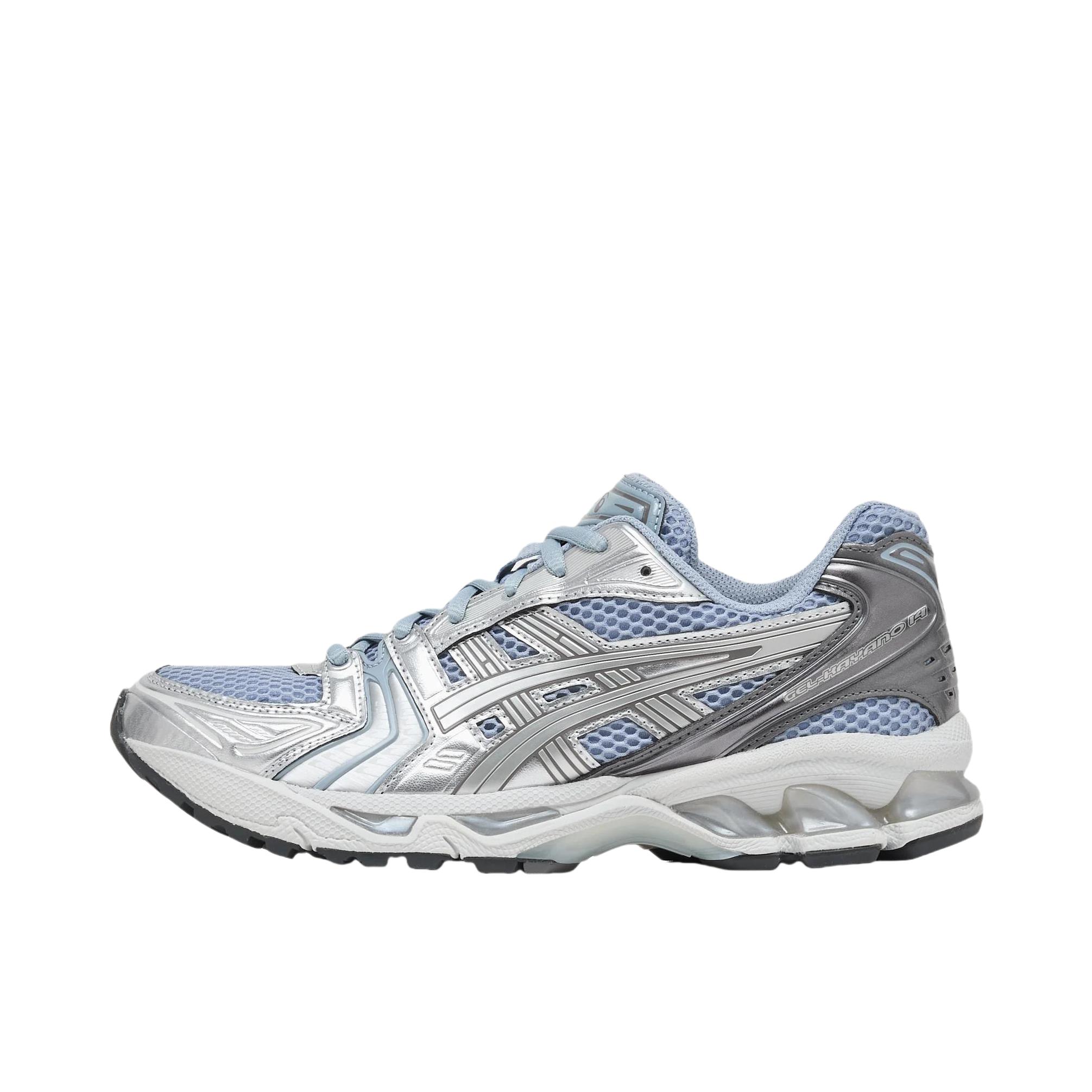 推荐商品：Asics/亚瑟士 Gel-Kayano 14 跑鞋 舒适减震防滑耐磨网面百搭复古慢跑 银色/浅蓝色
