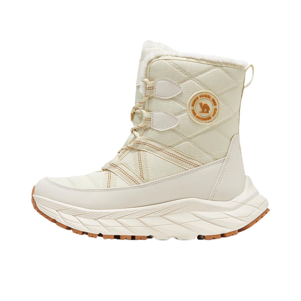 推荐商品：骆驼  防滑耐磨 户外 加厚防水 冬季 增高  雪地靴 登山靴 F23W026002 女款/米色