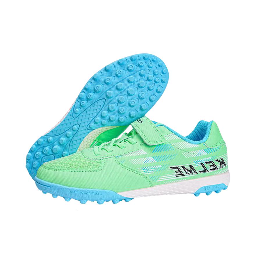 推荐商品：KELME/卡尔美 TF 碎钉 防滑耐磨 网面透气 舒适 魔术贴 训练专用 童鞋 8322ZX3138 大童/薄荷绿