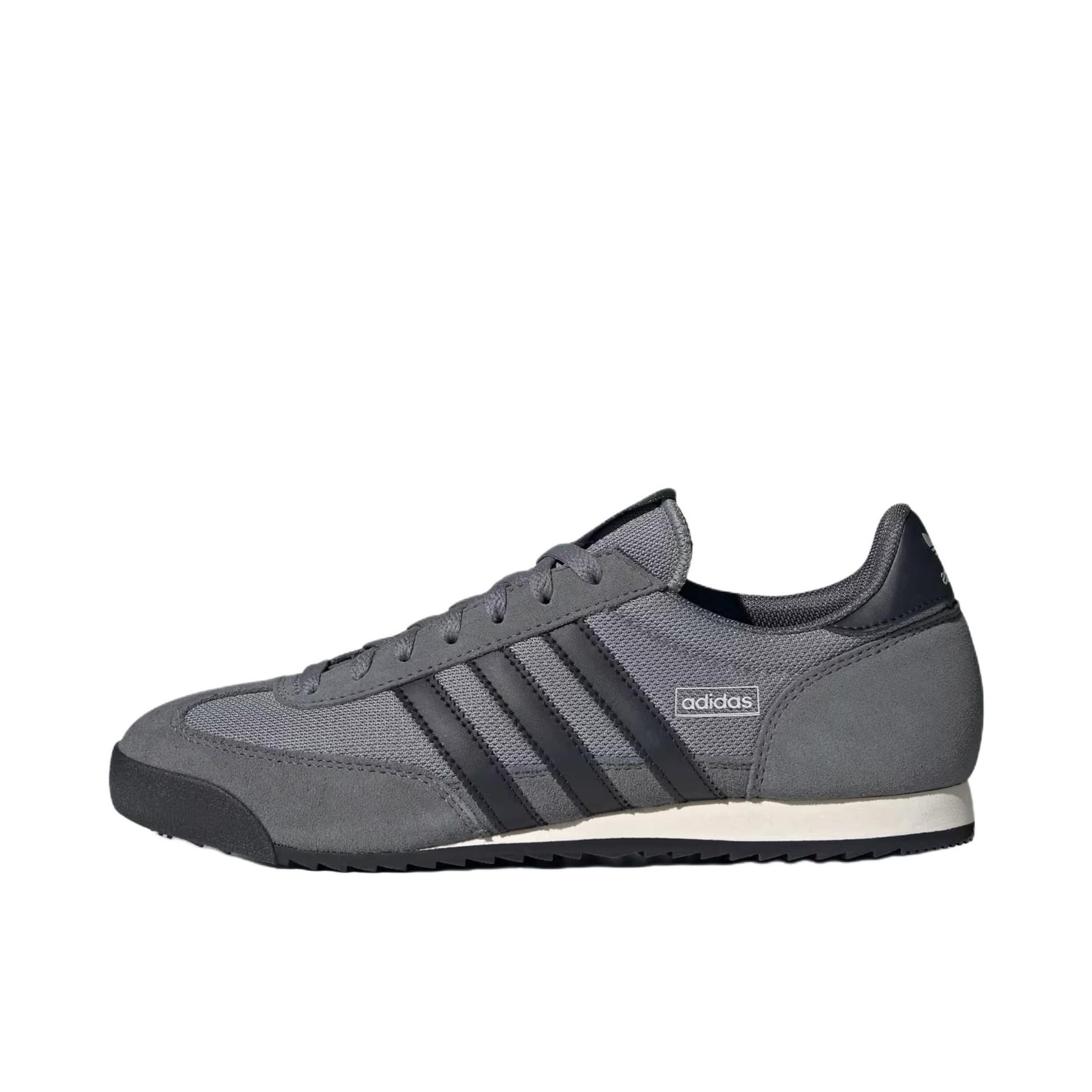 推荐商品：adidas R71 防滑耐磨 减震轻便 舒适 复古 薄底 T头鞋 德训鞋 运动休闲鞋 灰色/黑色