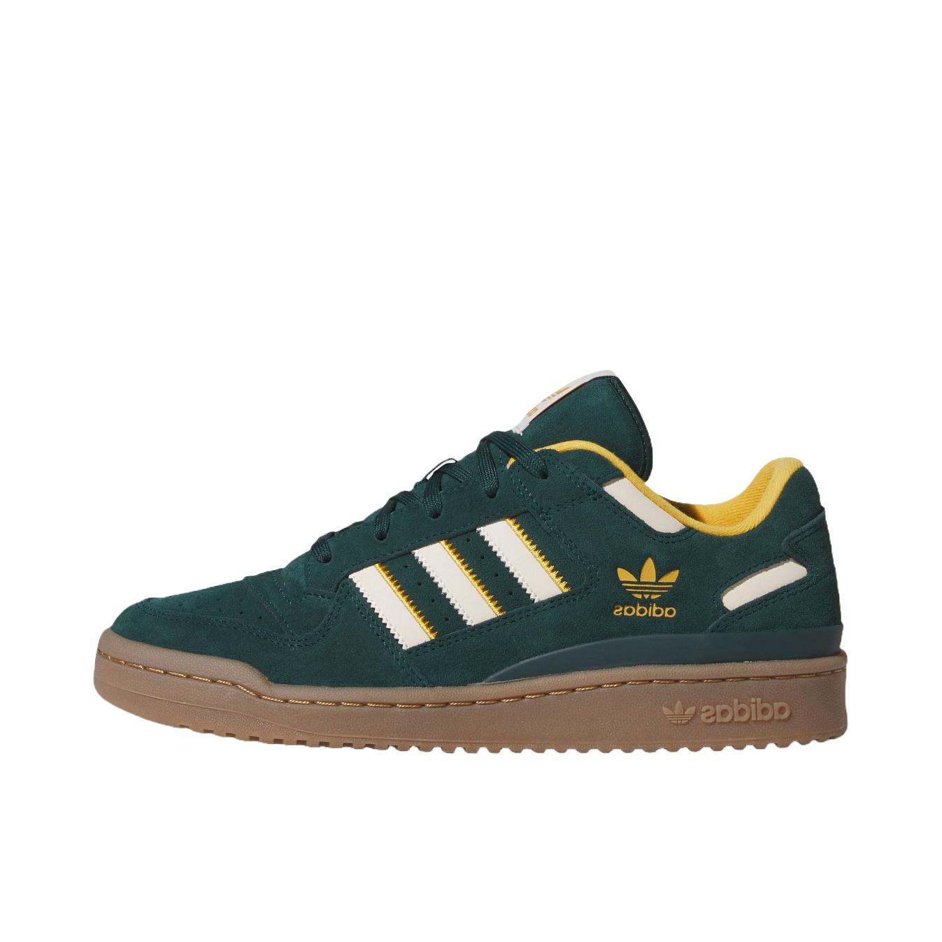 推荐商品：adidas Originals FORUM LOW 板鞋 复古城市风舒适防滑耐磨篮球风增高薄底 极光常春藤绿/奇妙白/柔和黄