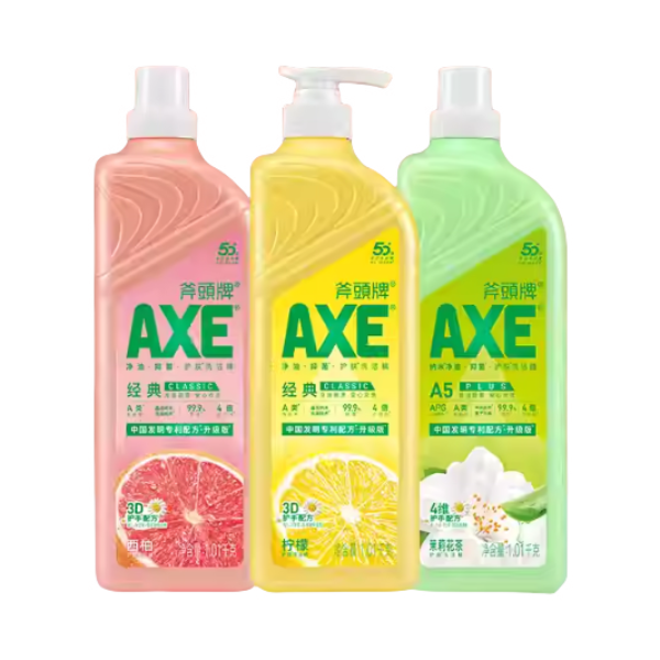 推荐商品：AXE/斧头牌 净油抑菌 洗洁精 1.01kg/瓶 多香型组合装