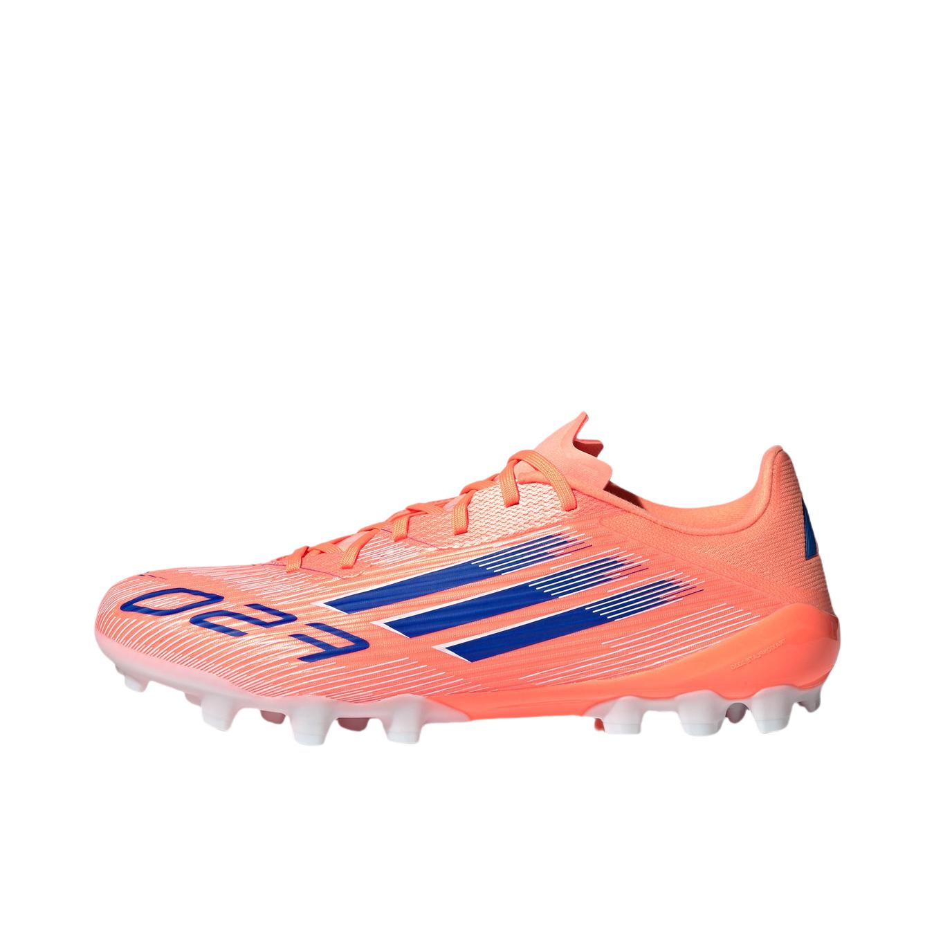 推荐商品：adidas F50 League 2G/3G AG 足球鞋 中端短钉人造草地 橙色/亮蓝色/白色
