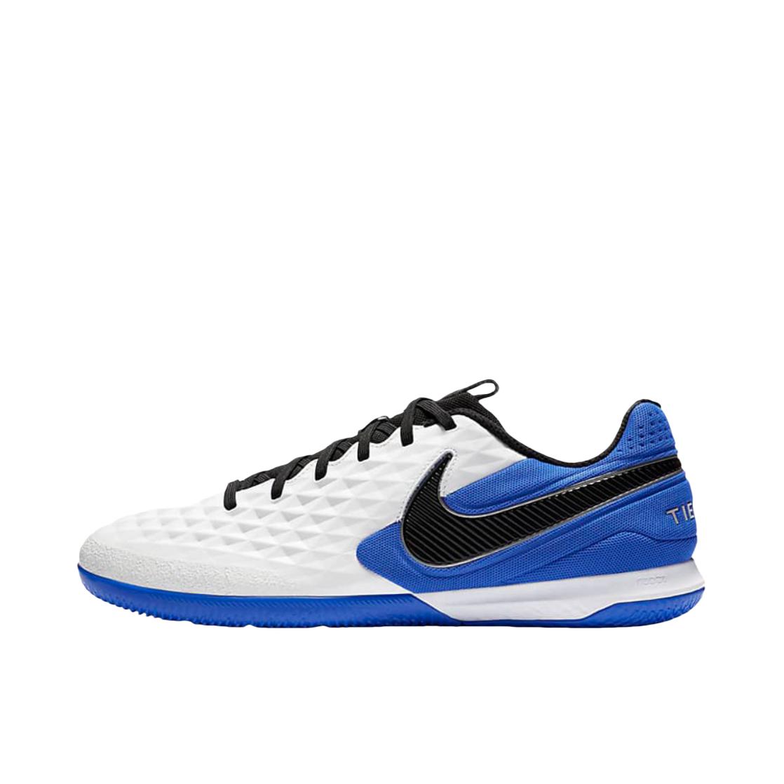 推荐商品：Nike Tiempo Legend 8 Pro TF 次顶级 胶质碎钉 硬草地,人造草地 减震防滑耐磨轻便圆头 足球鞋 蓝色/白色