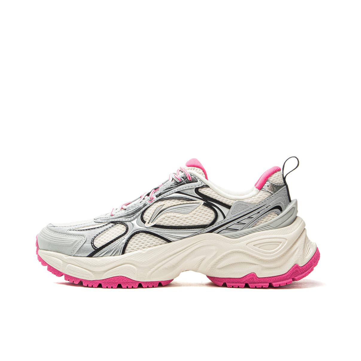 推荐商品：李宁 星环 老爹鞋 低帮系带 增高 女款/银色/米白色