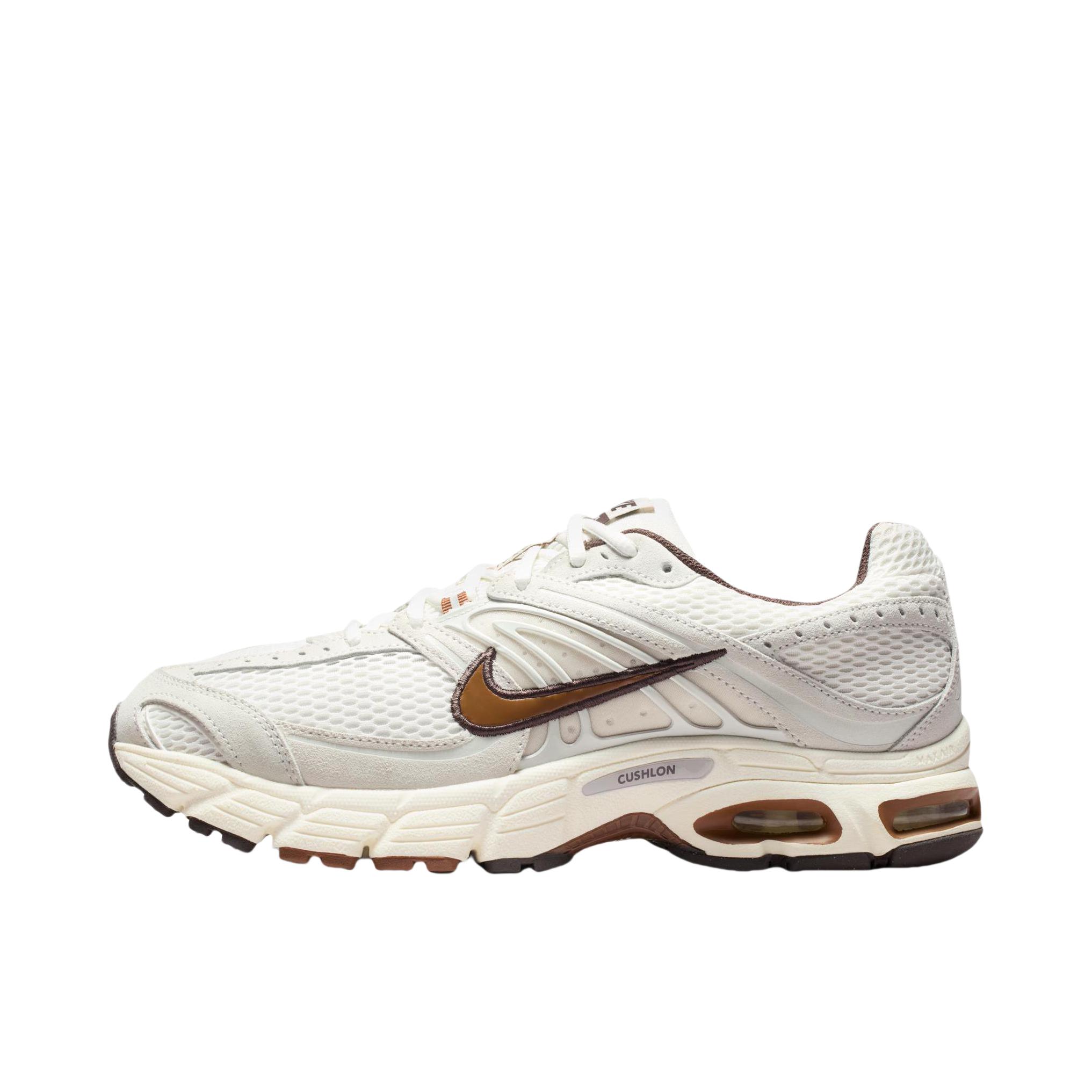 推荐商品：Nike Air Max Moto 2K 跑鞋 百搭耐磨舒适支撑贴合拼接耐穿圆头美观 幻影灰白/浅英国褐/帆白色/巴洛克棕