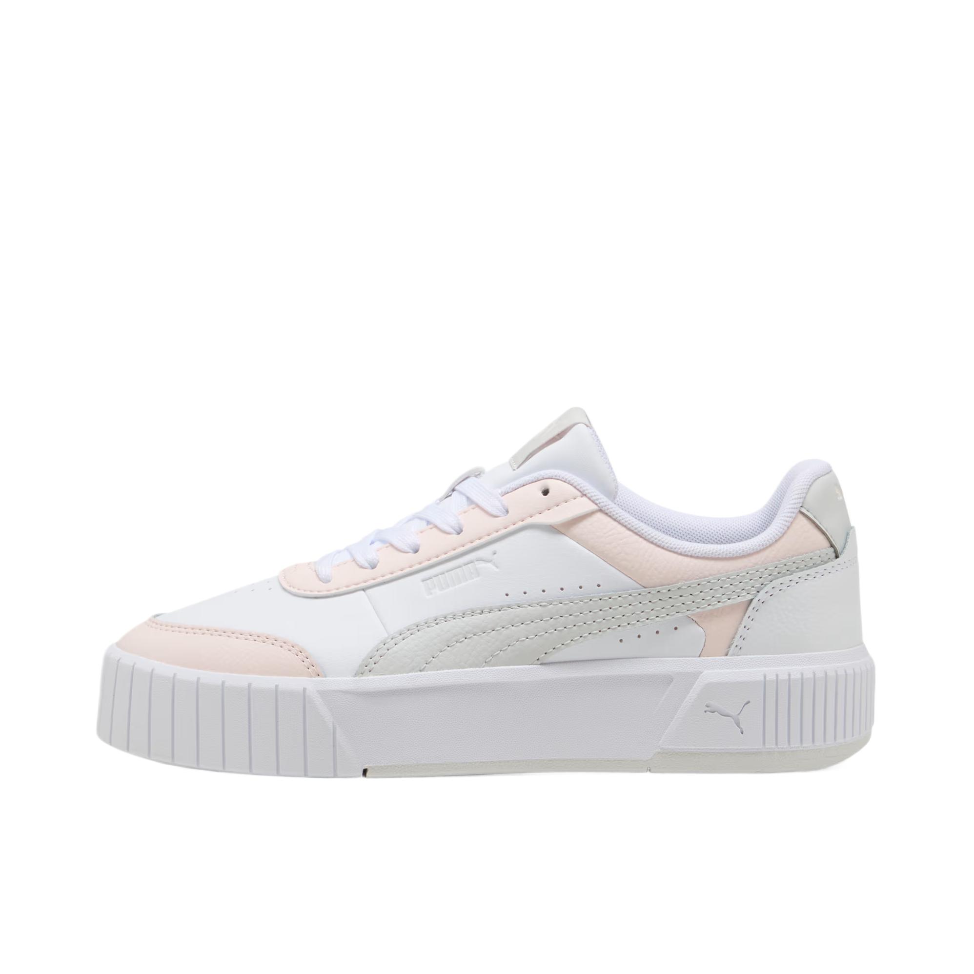 推荐商品：Puma/彪马 Carina Mia 板鞋 松糕鞋 复古运动休闲增高厚底鞋支撑贴合 正白色/粉色