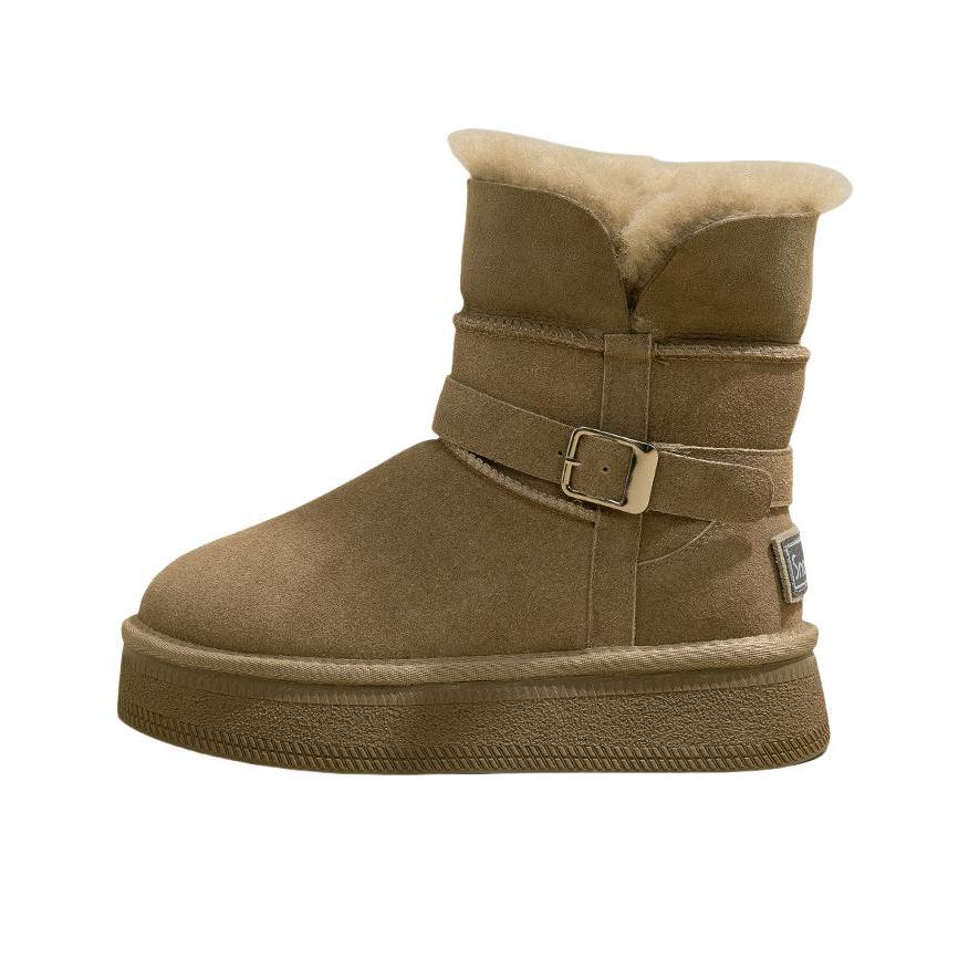 推荐商品：SNOWELF 雪地靴 保暖加绒加厚 Y1373 平底/女款/羚羊棕