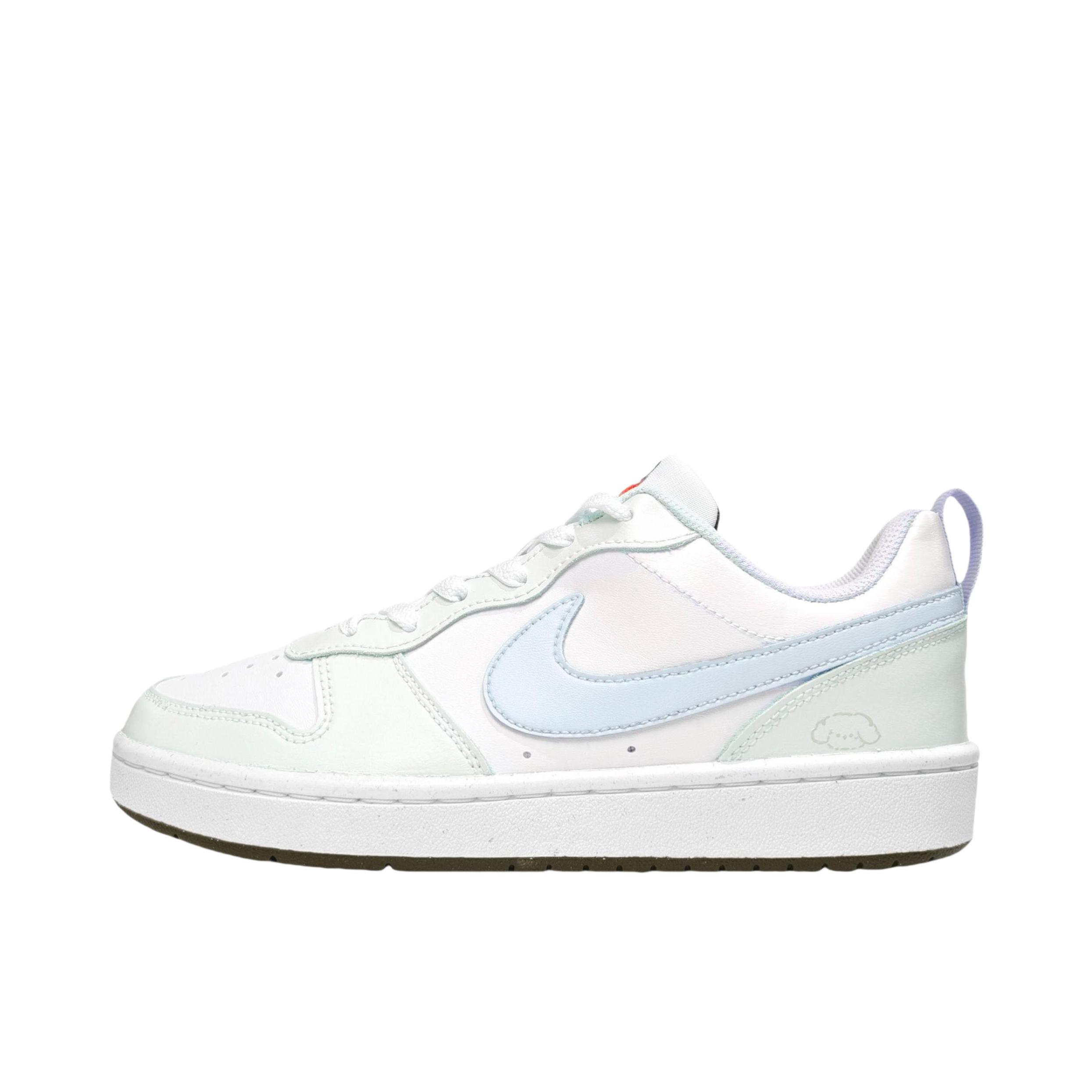 【定制球鞋】 Nike Court Borough 板鞋 防滑防水轻便减震手绘减龄做旧甜酷高街合成革甜妹包裹性复古婚鞋增高小白鞋薄底秋冬脏脏鞋 青提啵啵