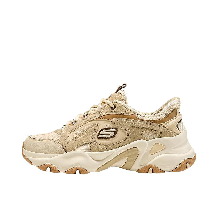 推荐商品：Skechers/斯凯奇 D'LITES 5.0 老爹鞋 熊猫鞋 增高轻便低帮 女款/自然色/棕褐色