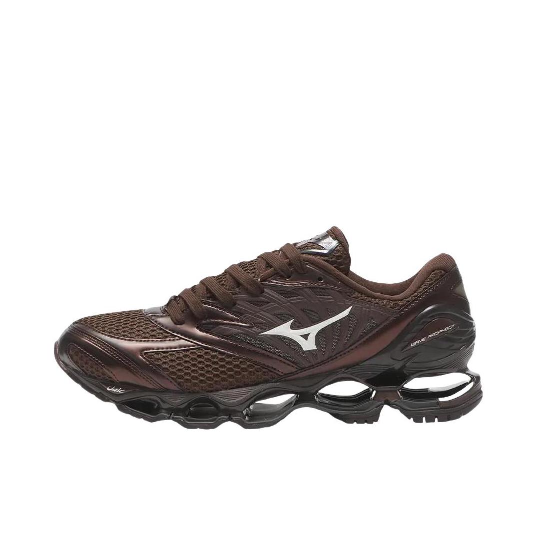 推荐商品：Mizuno/美津浓  Wave Prophecy LS  预言  缓震回弹 防滑耐磨 舒适轻便  网布  透气 拼接织物 合成革 支撑 百搭时尚 休闲运动  跑鞋 深棕色