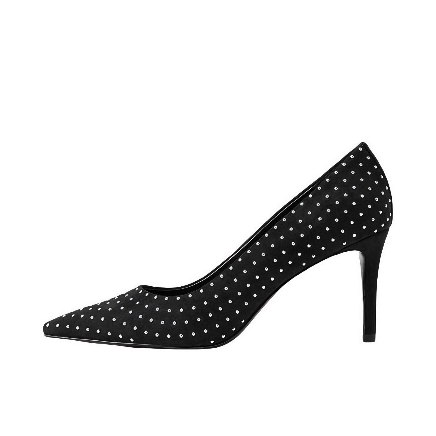 推荐商品：CHARLES&KEITH 高跟鞋 气质通勤尖头细跟 CK1-60280491 纹理/黑色