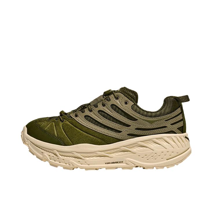 推荐商品：HOKA ONE ONE  Stinson Evo OG  舒适缓震  低帮 越野鞋 系带 防滑耐磨 百搭  跑鞋 苔藓绿/野菇灰