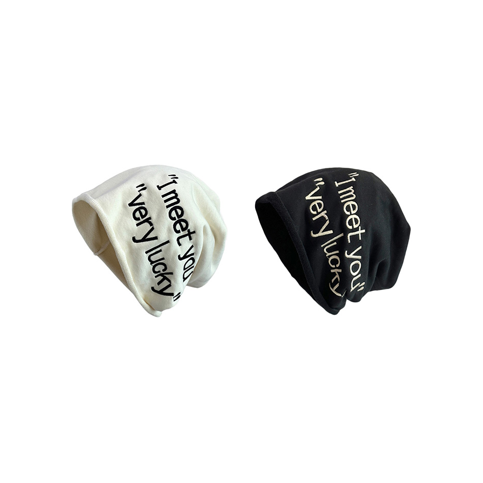 推荐商品：玄唐 甜酷显脸小包头帽字母绒线帽 AHQ5007