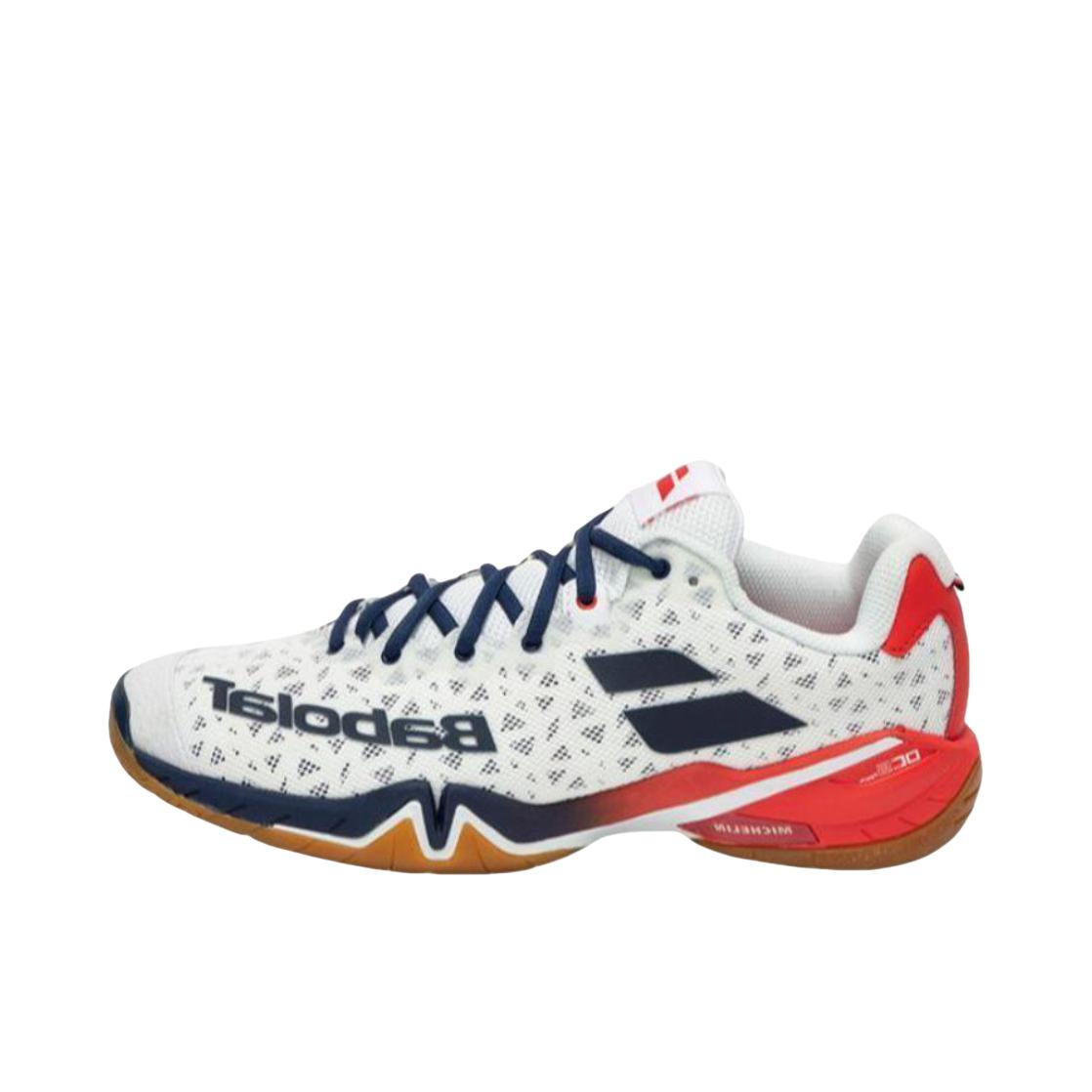 推荐商品：babolat/百保力 时尚 舒适 羽毛球鞋 31S2002 白色/蓝色