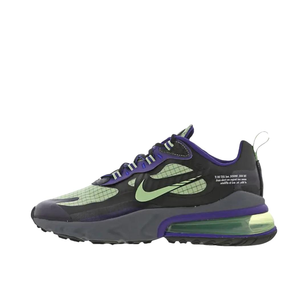 推荐商品：Nike Air Max 270 React 跑鞋 气垫缓震耐磨舒适透气复古拼接圆头回弹 黑色/紫色/绿色