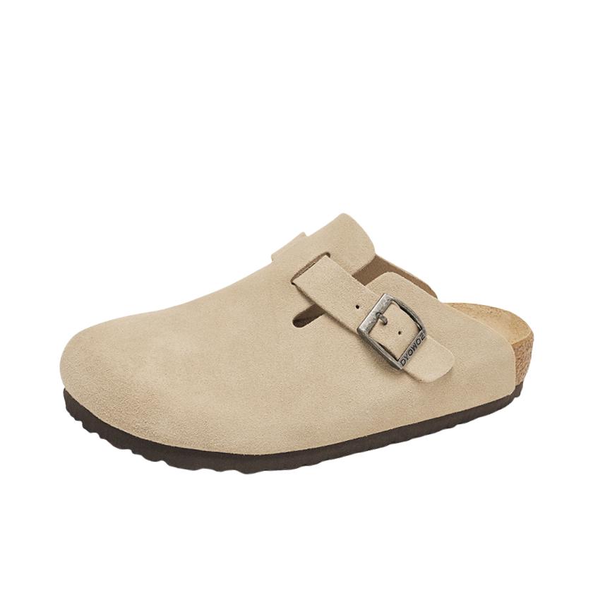 推荐商品：DYOWOZ/东园物作 勃肯鞋 拖鞋 真皮平底休闲外穿 F2211 沙色