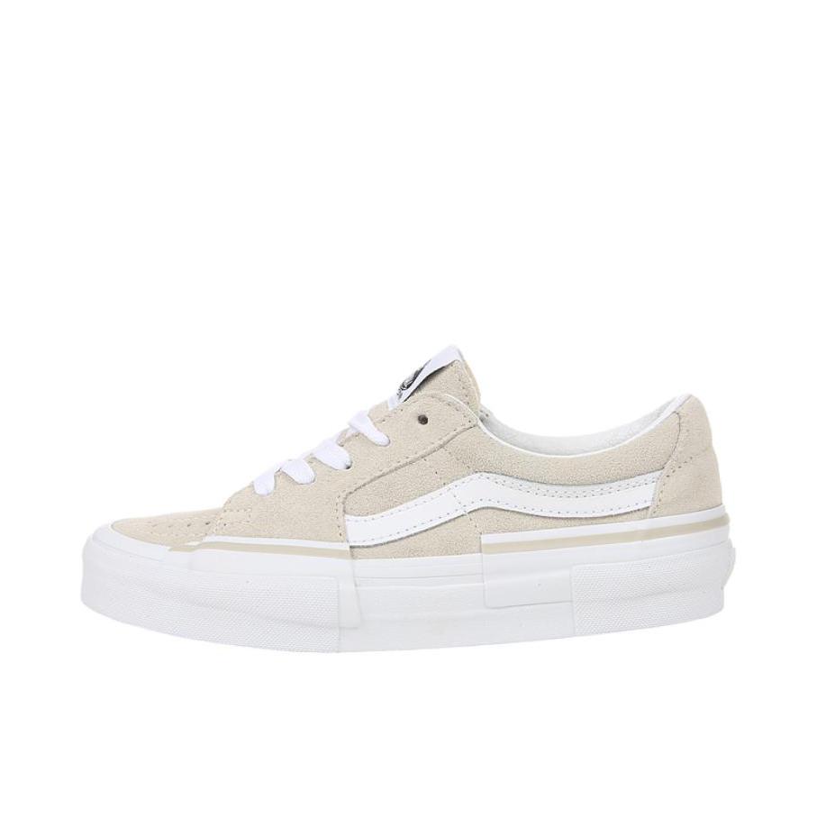 推荐商品：Vans/范斯 SK8-Low 板鞋 防滑耐磨舒适减震潮流拼接百搭休闲复古风帅气高街运动简约风薄底 纯米色/白色 