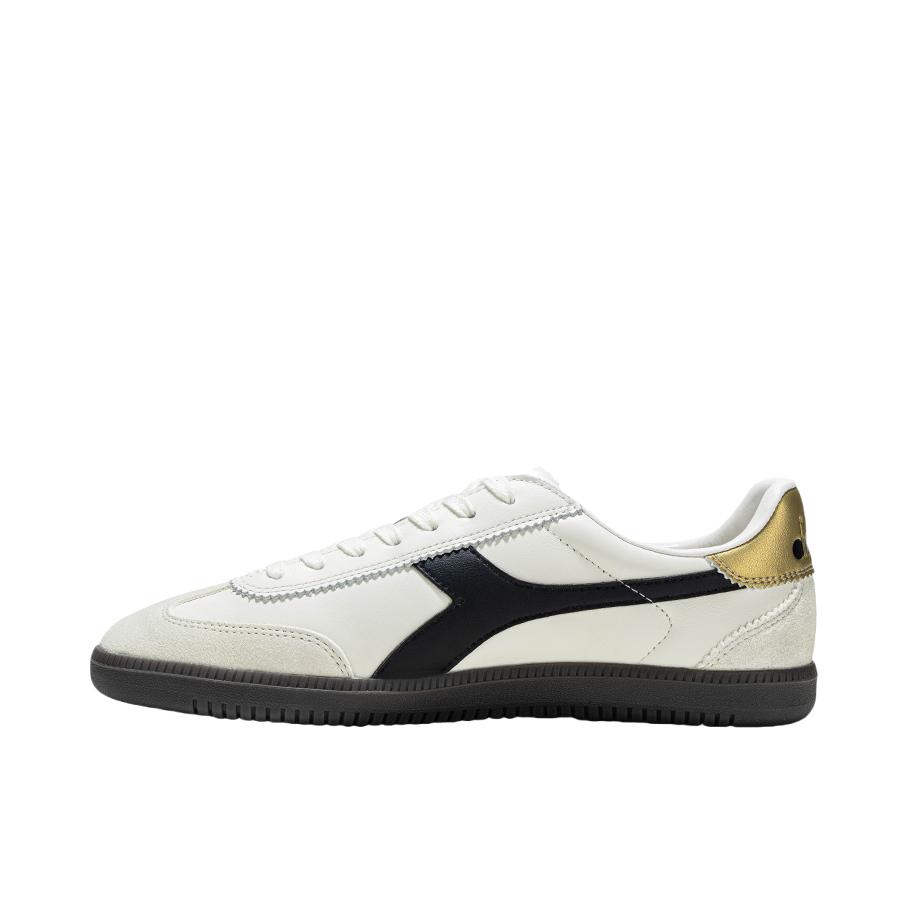 推荐商品：Diadora Saunter 复古 牛皮革 做旧 防滑 薄底T头 德训鞋 板鞋 N5412 白色/黑色/金色