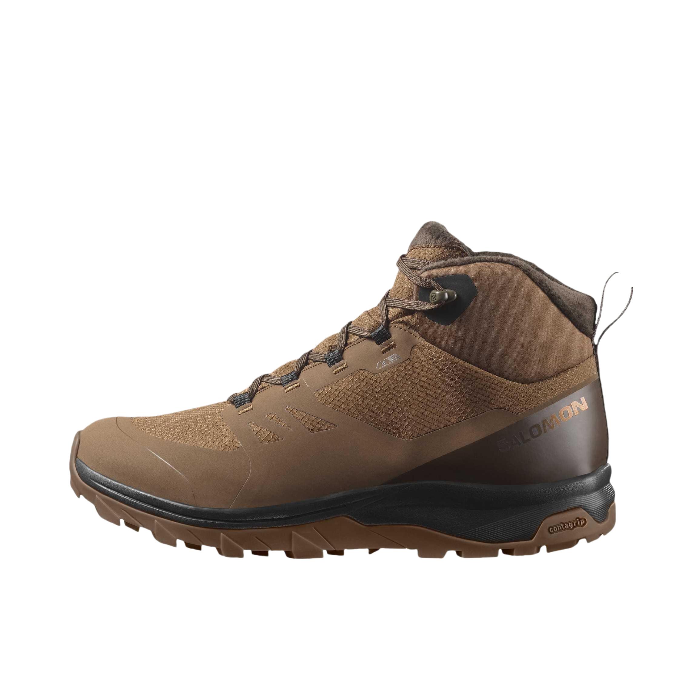 推荐商品：Salomon/萨洛蒙 Outsnap CSWP 防滑耐磨 减震透气 舒适百搭 越野 户外鞋 徒步鞋 棕色