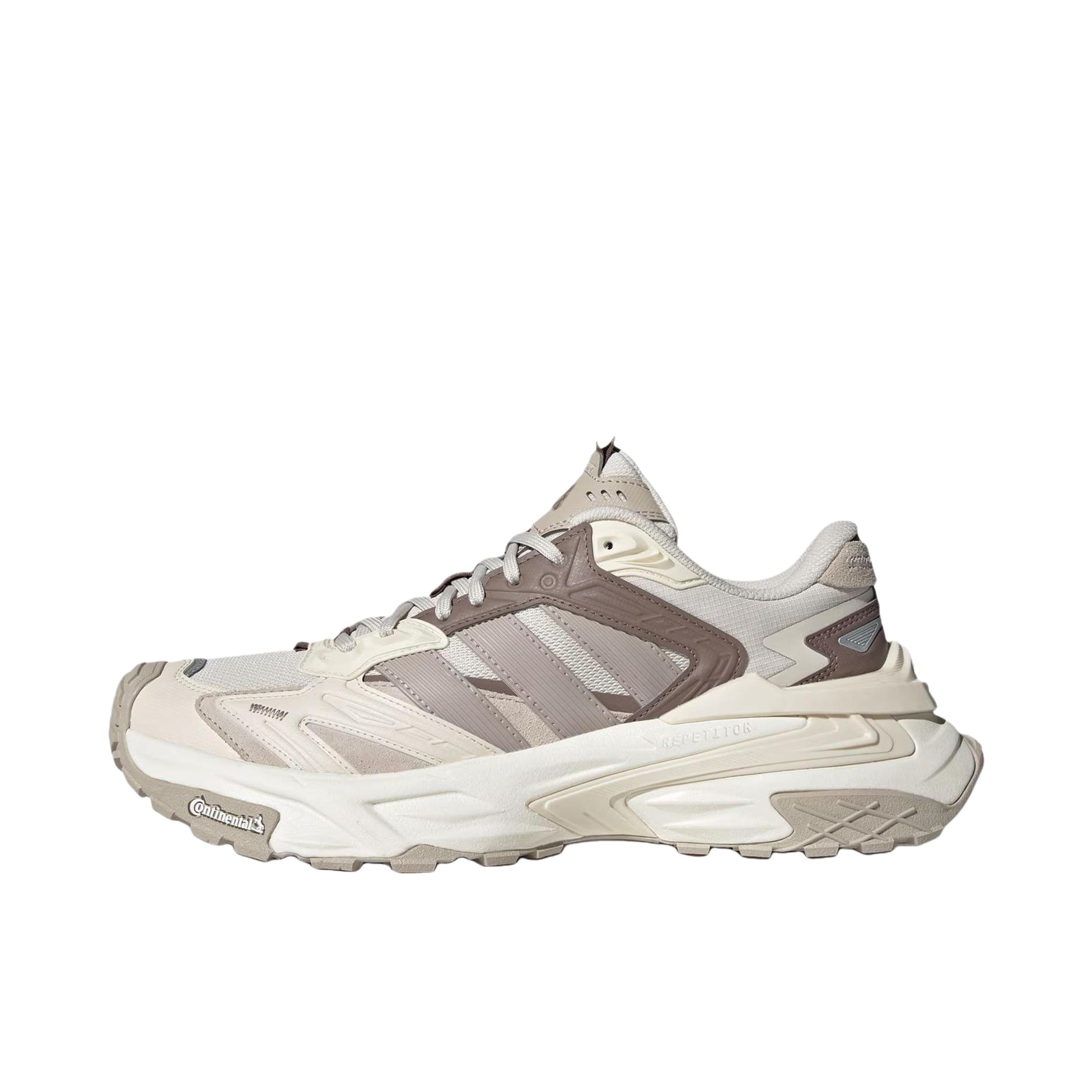 推荐商品：adidas XLG STORM EDGE 老爹鞋 回弹低帮厚底系带圆头做旧 米色/棕色