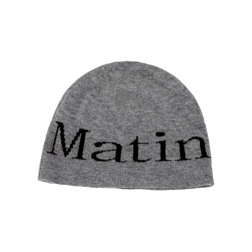 推荐商品：MATIN KIM 保暖Logo标识绒线帽 MK2400HT006MGY