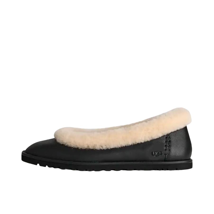 推荐商品：UGG 时尚系列 单鞋 羊皮革百搭休闲平跟 黑色/米色