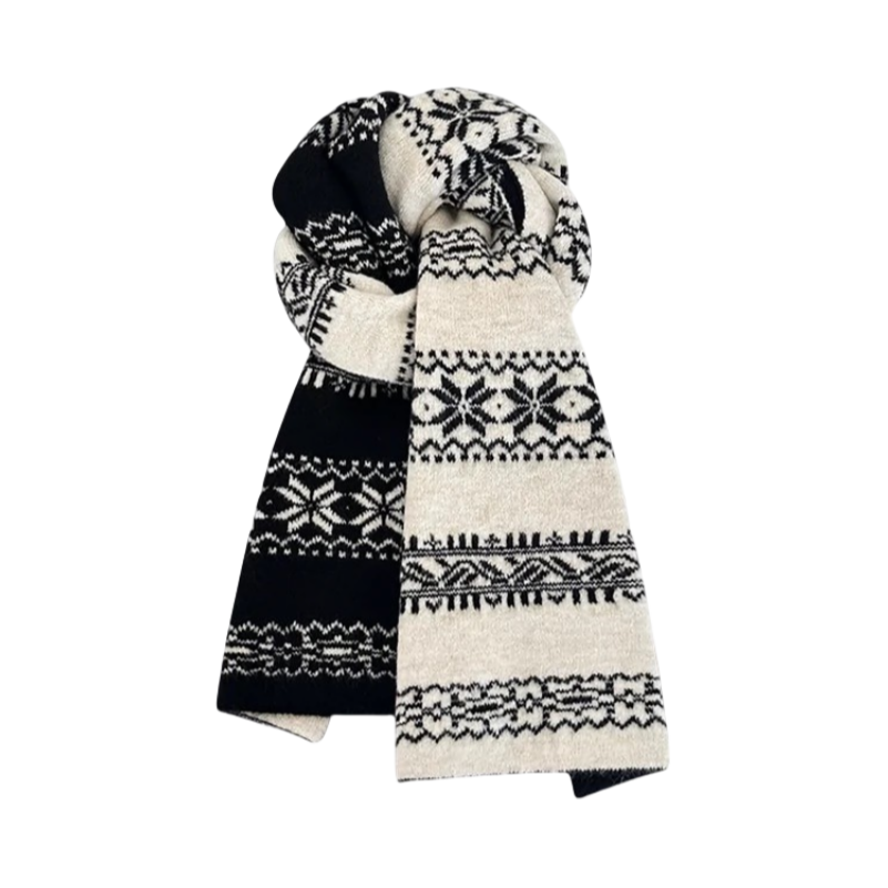 推荐商品：北极绒 费尔岛风复古雪花双面防寒保暖围巾 NY-030
