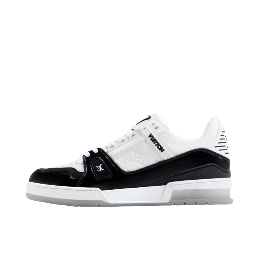 推荐商品：Louis Vuitton trainer 百搭复古 轻便平跟 花朵图案 牛仔布 板鞋 黑色 