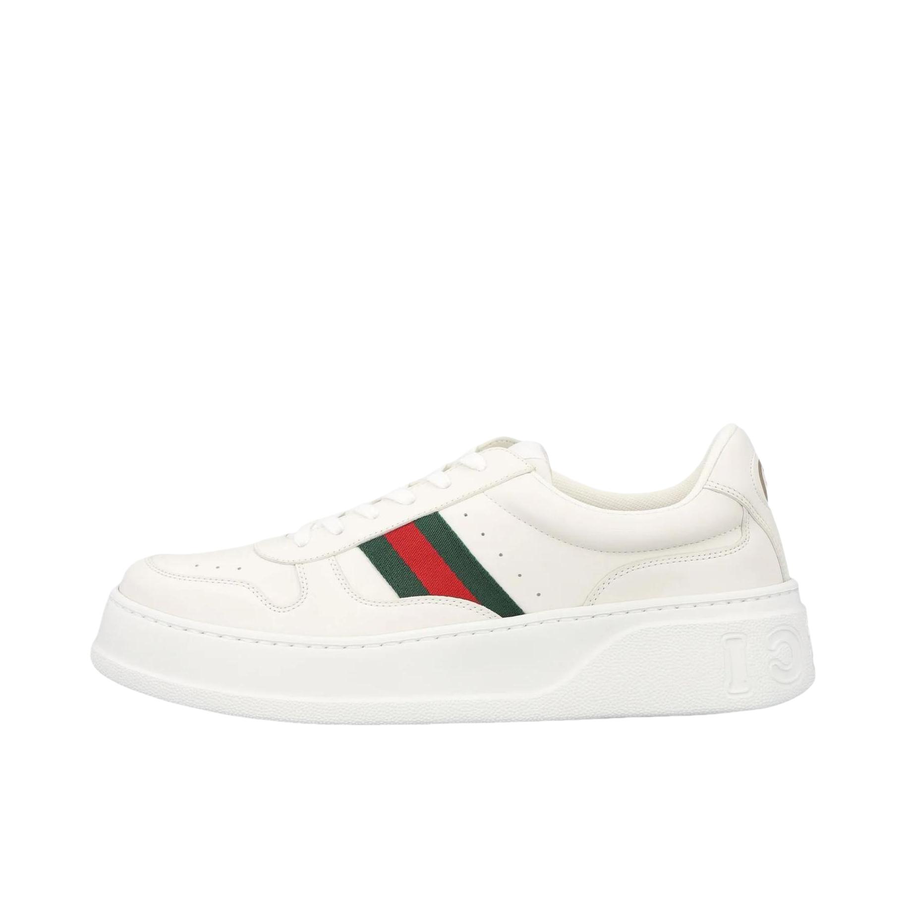 推荐商品：Gucci Chunky B 板鞋 饼干鞋 休闲时尚百搭防滑轻便舒适透气厚底圆头 男款/珍珠白