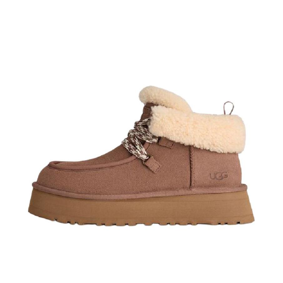 推荐商品：UGG  Funkarra  舒适圆头 防滑轻便  雪地靴 懒人鞋 女款/棕色 