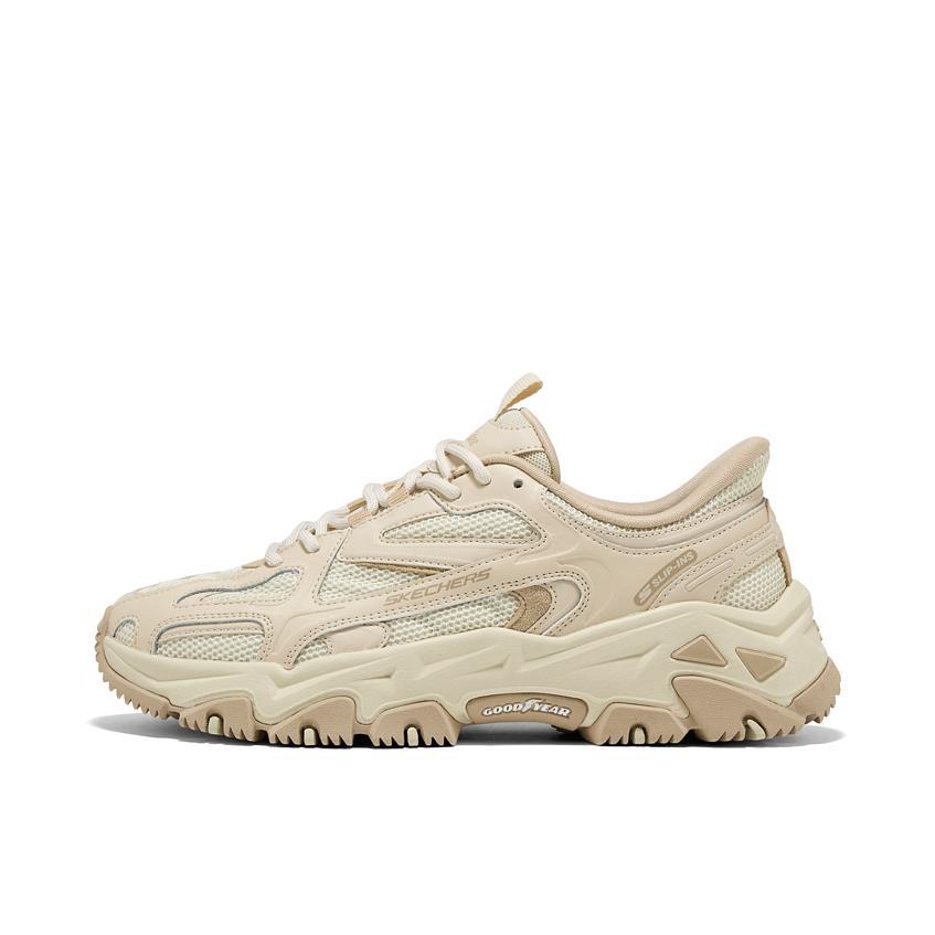 推荐商品：2025新款 Skechers/斯凯奇 D'LITES HIKER 老爹鞋 闪穿鞋 增高轻便户外徒步支撑回弹 女款/自然色