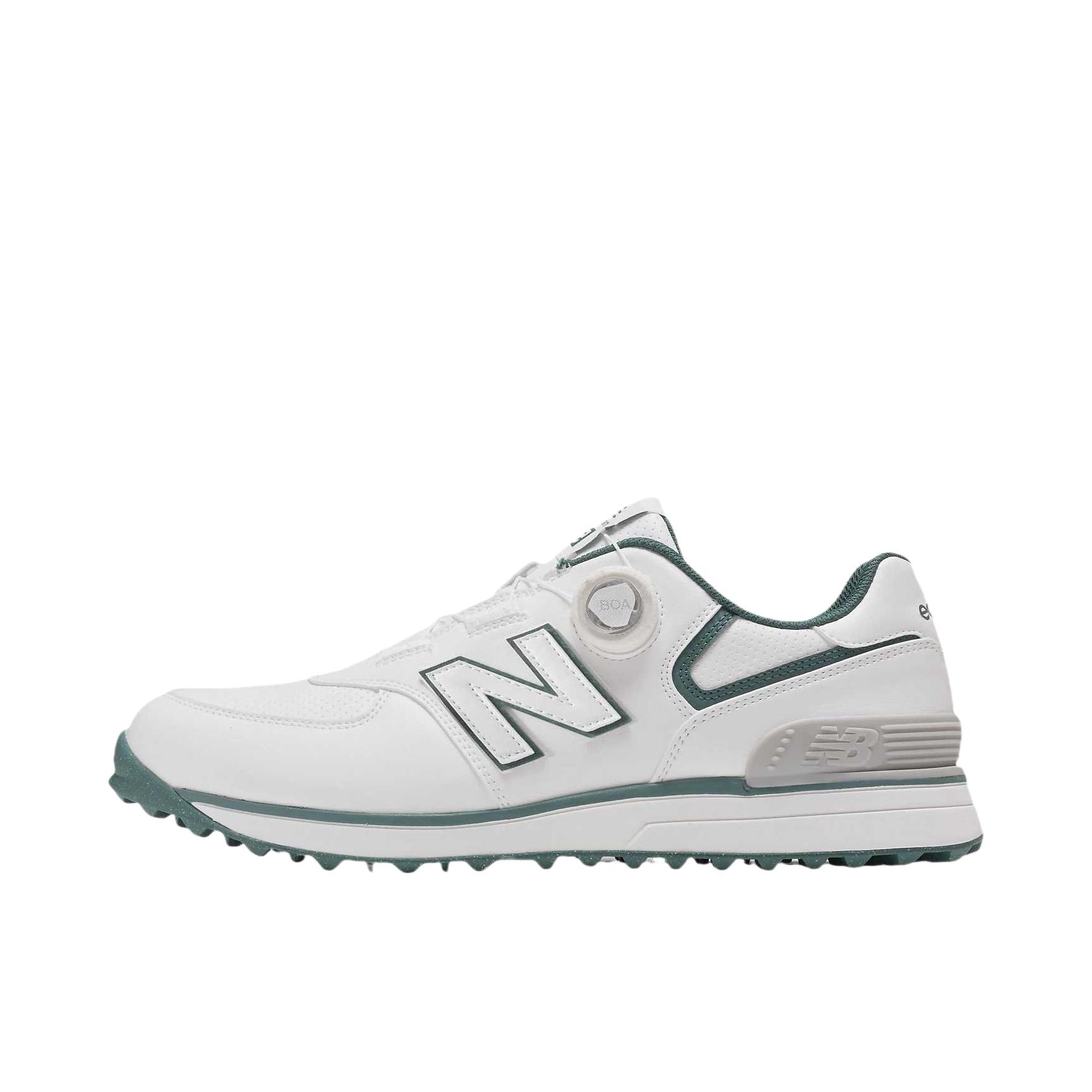 推荐商品：New Balance 574 v4 SL 防滑 低帮 旋钮 耐磨 高尔夫鞋贴合 2E宽/白色 