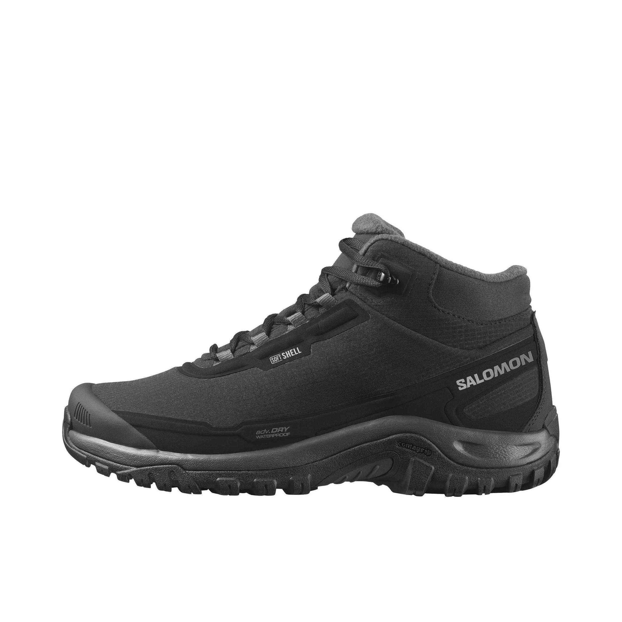推荐商品：Salomon/萨洛蒙 Shelter CS WP 舒适耐磨 越野徒步 登山 户外鞋 黑色/沥青灰