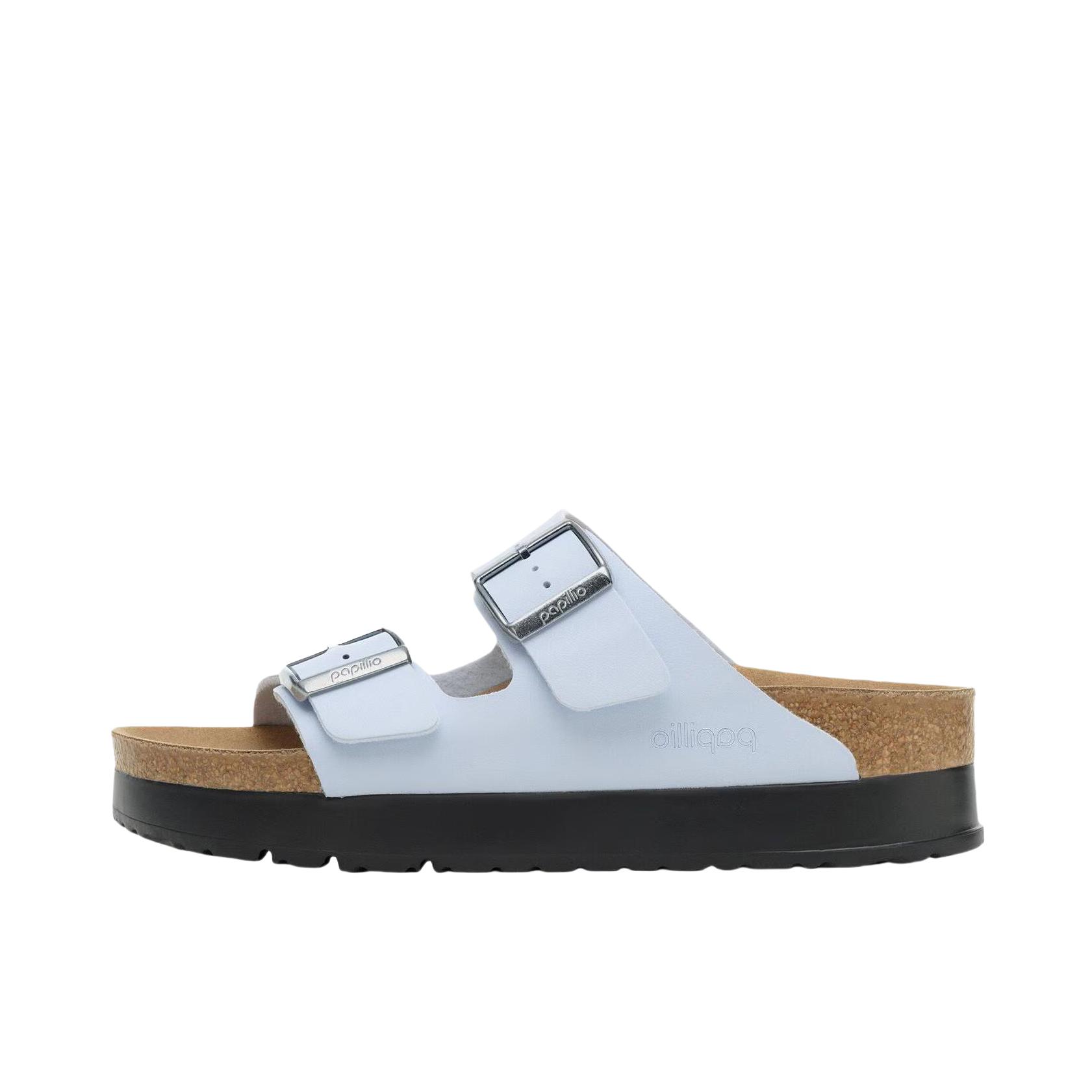 推荐商品：Birkenstock Arizona Flex Platform 拖鞋 简约一字厚底 女款/天蓝色