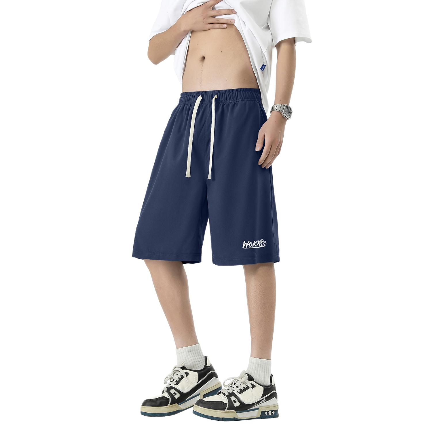 推荐商品：WOKXSS 速干五分亲肤凉感休闲短裤 WKS-SW688-049 蓝
