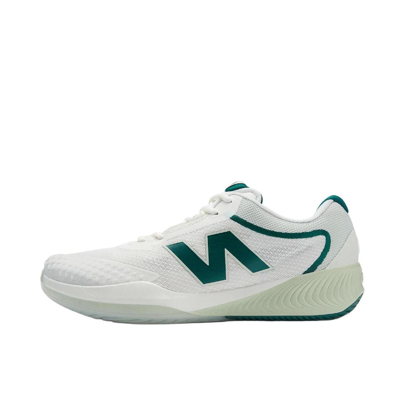 推荐商品：New Balance 996 v6 防滑 低帮 橡胶 坡跟 网球鞋 2E宽/白色/深绿色 