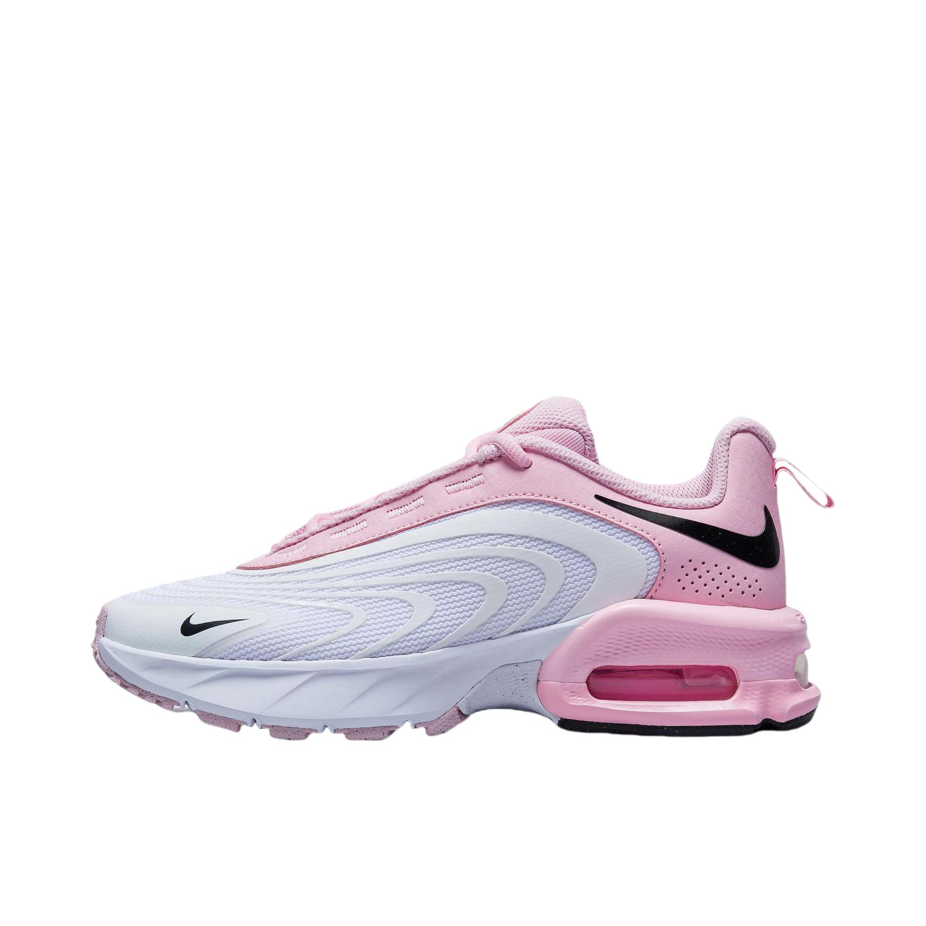 推荐商品：Nike Air Max Fire 运动休闲鞋 舒适回弹缓震防滑耐磨低帮时尚简约百搭贴合圆头 大童/粉色/白色