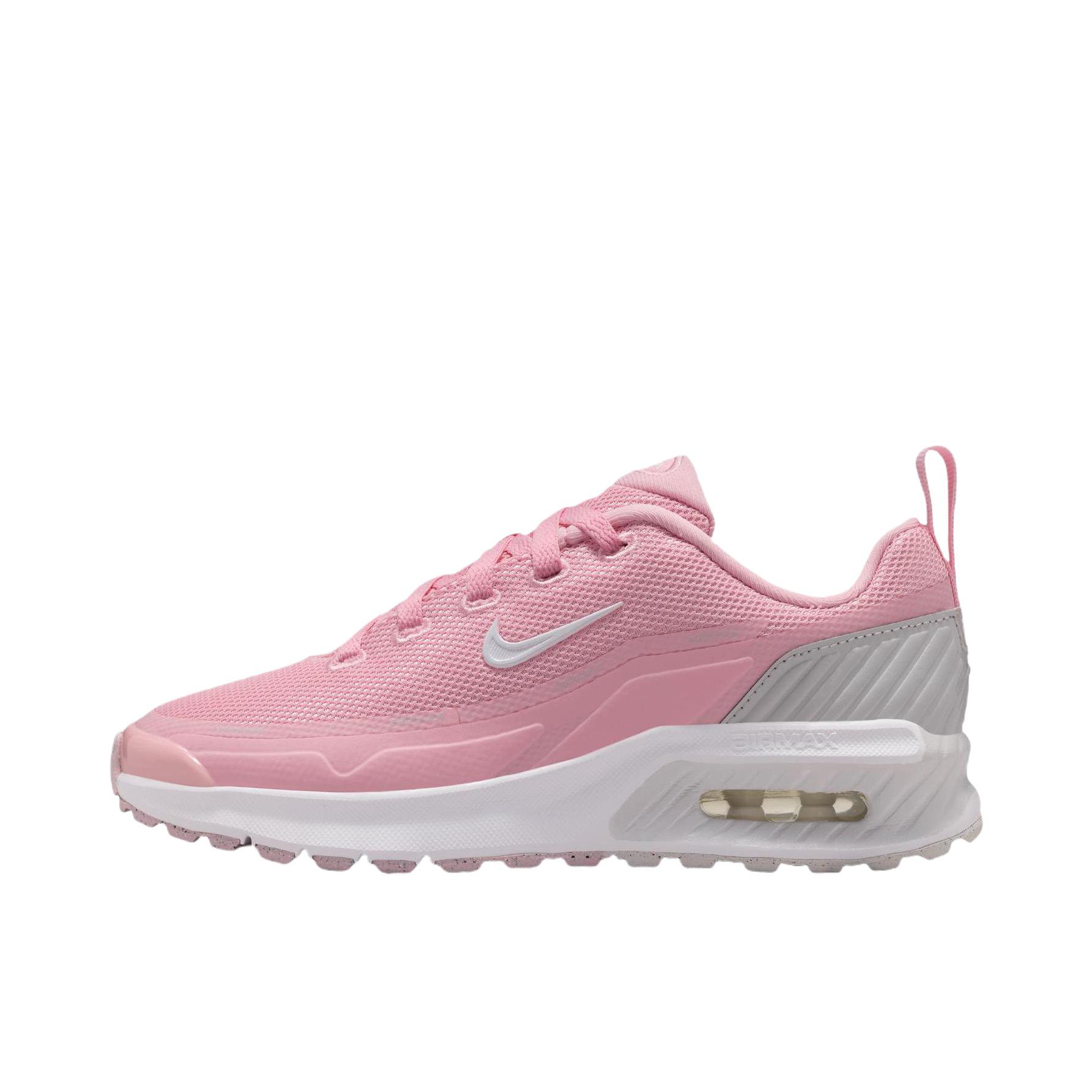 推荐商品：Nike Air Max Bia 跑鞋 简约低帮运动风系带回弹贴合 大童/中柔粉/苍野灰/白色