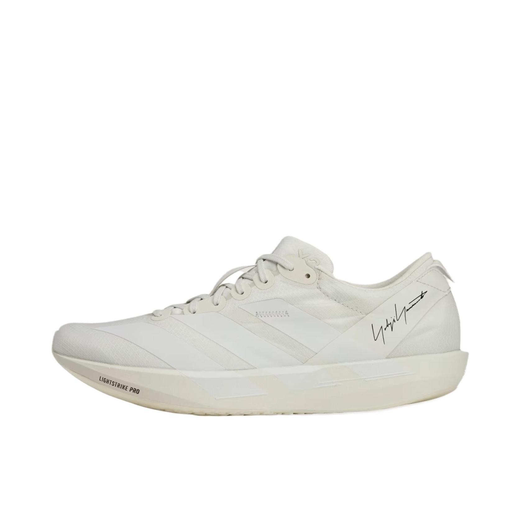 推荐商品：Y-3 Adios 9 跑鞋 圆头厚底系带轻便 白色
