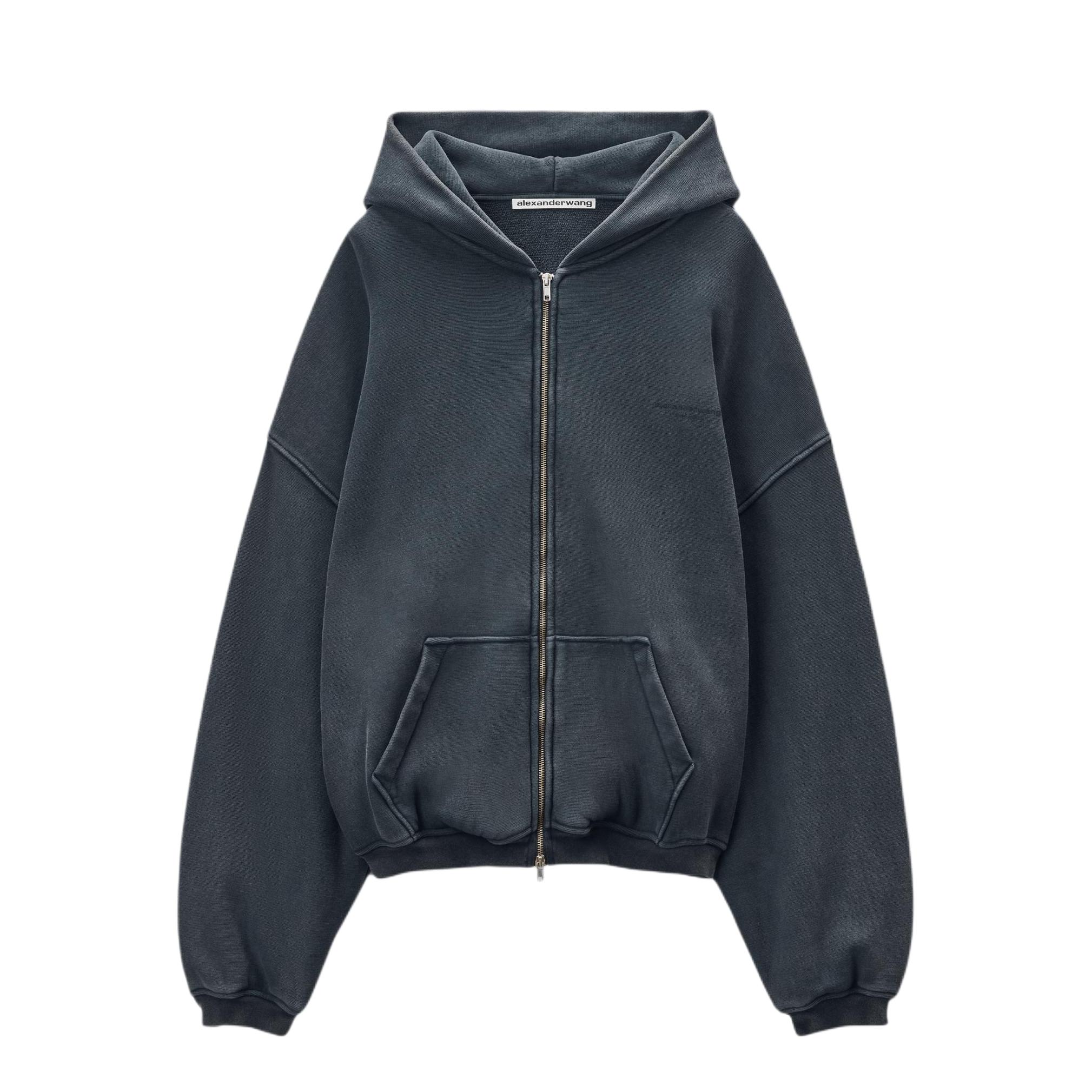 推荐商品：Alexander Wang/亚历山大王 拉链开衫连帽长袖卫衣 UCC3252065 蓝