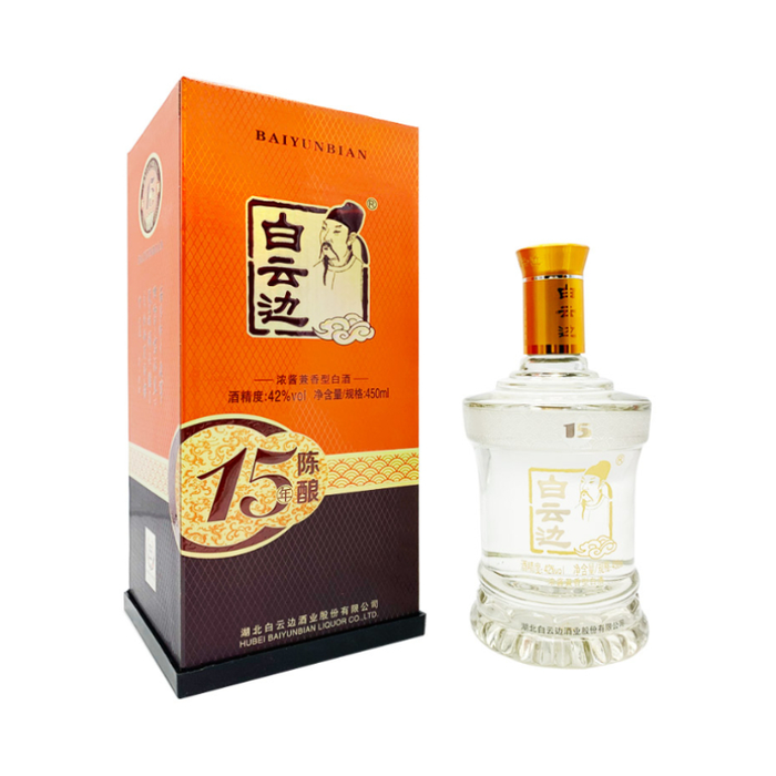 推荐商品:白云边 15年 450ml 42度 白酒 盒装 浓酱兼香型