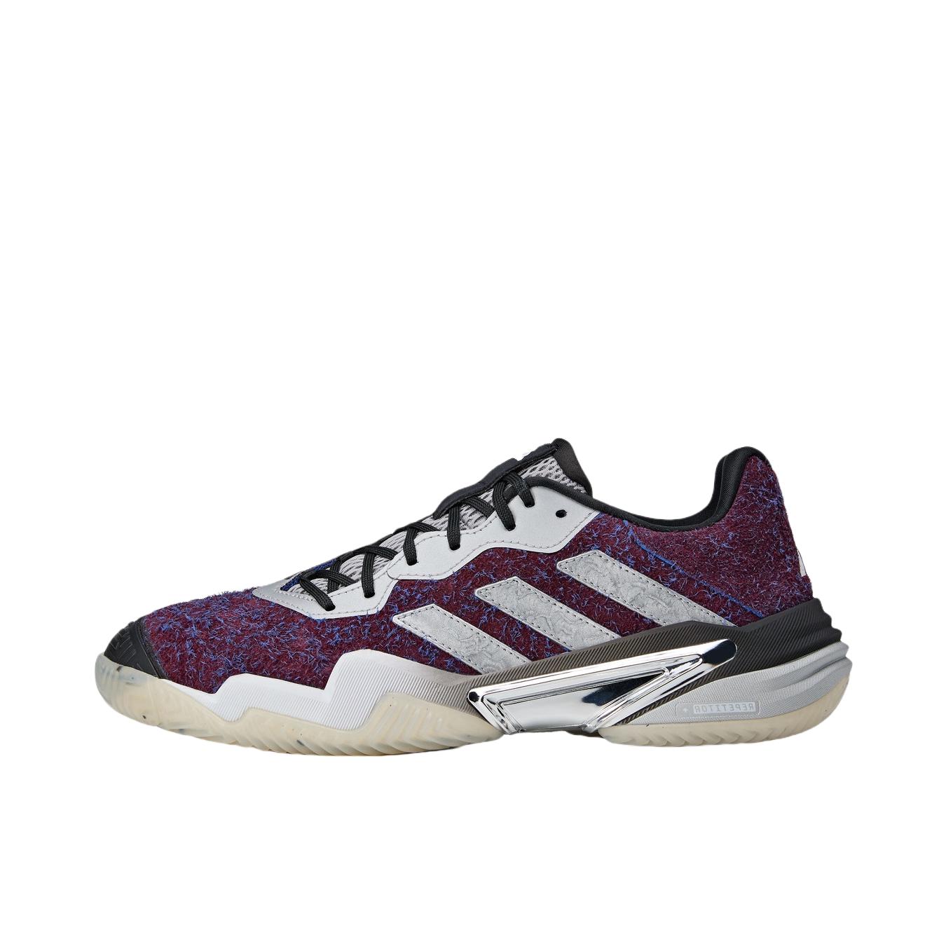 推荐商品：adidas Barricade 13 舒适透气 减震耐磨 贴合 支撑 网球鞋 Brain Dead联名/棕色/浅蓝色/银色/黑色