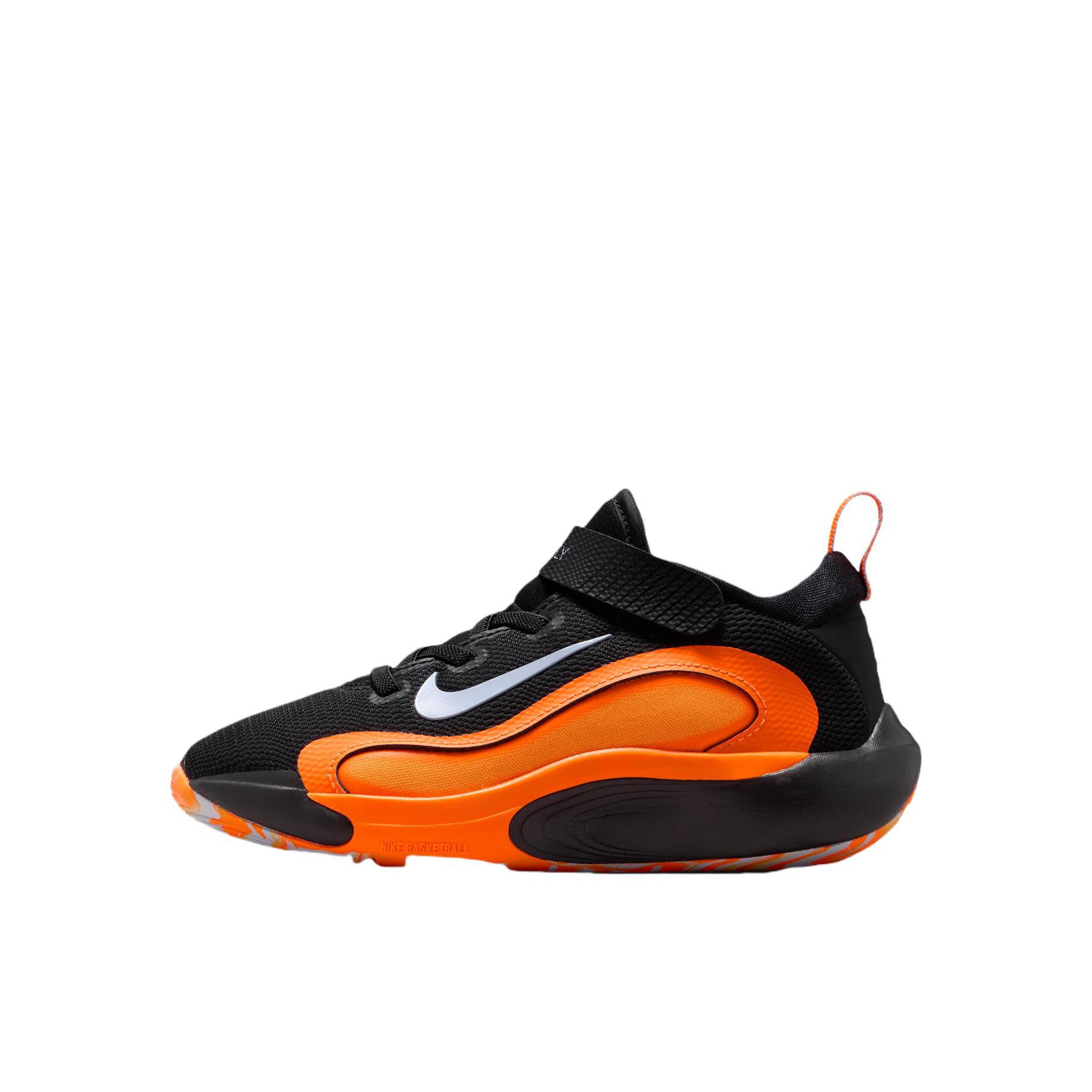 推荐商品：Nike IsoFly 防滑耐磨 网面 魔术贴 防踢 耐用 缓震 实战运动 儿童篮球鞋 小童/黑色/幻影/荷兰橙/亮橘色