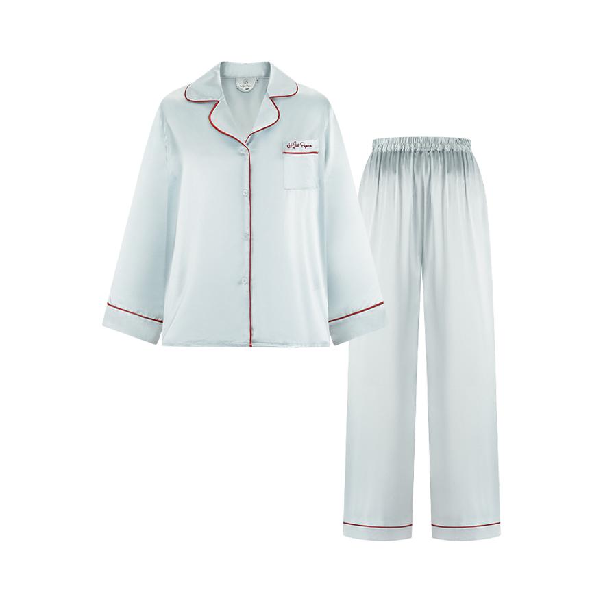 推荐商品：Not just pajama 真丝重磅爱心长袖睡衣 女装 H02ARS164 淡蓝