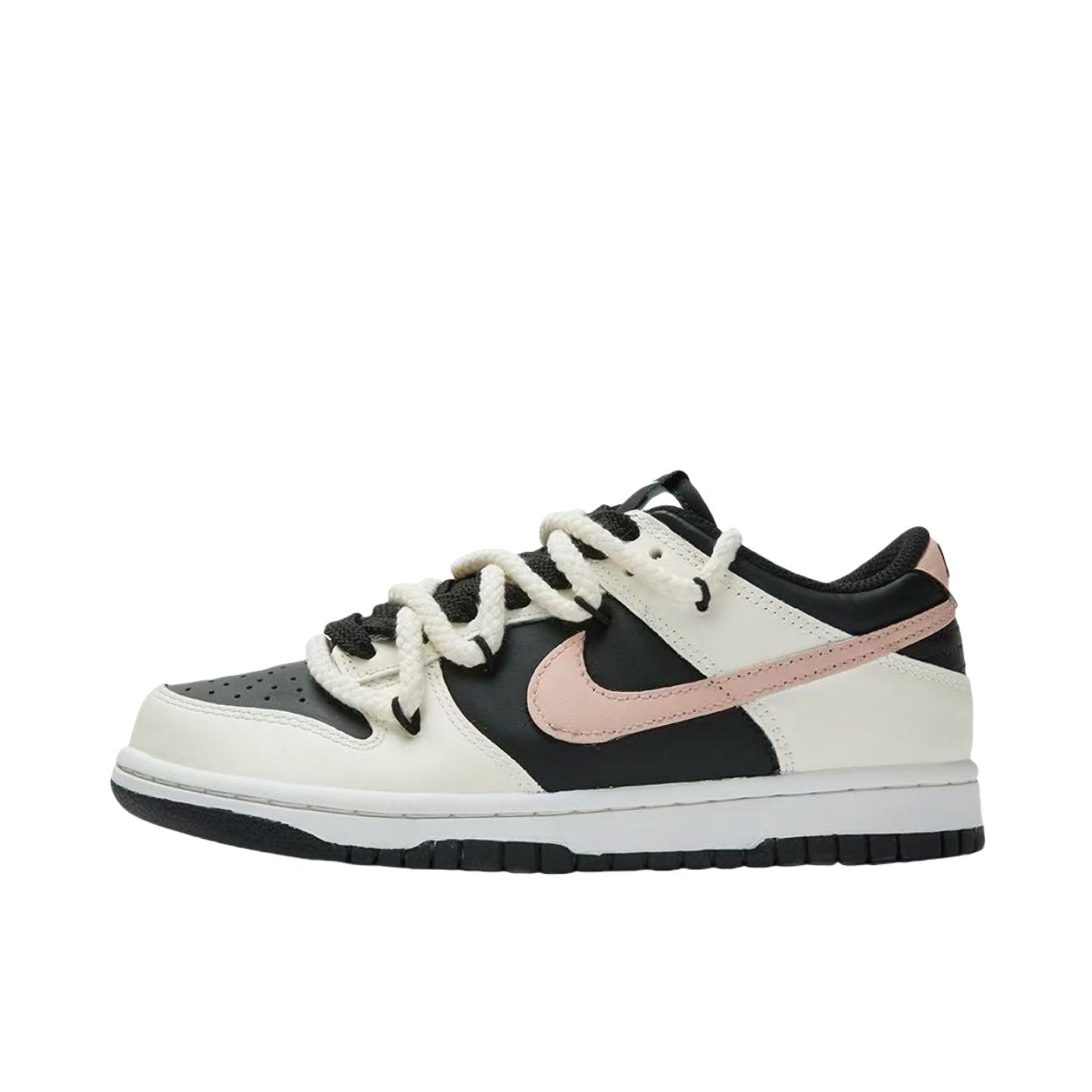 推荐商品：【定制球鞋】 Nike Dunk 板鞋 平跟系带防滑耐磨做旧高街简约百搭潮流复古美式 女款/黑森林奶咖