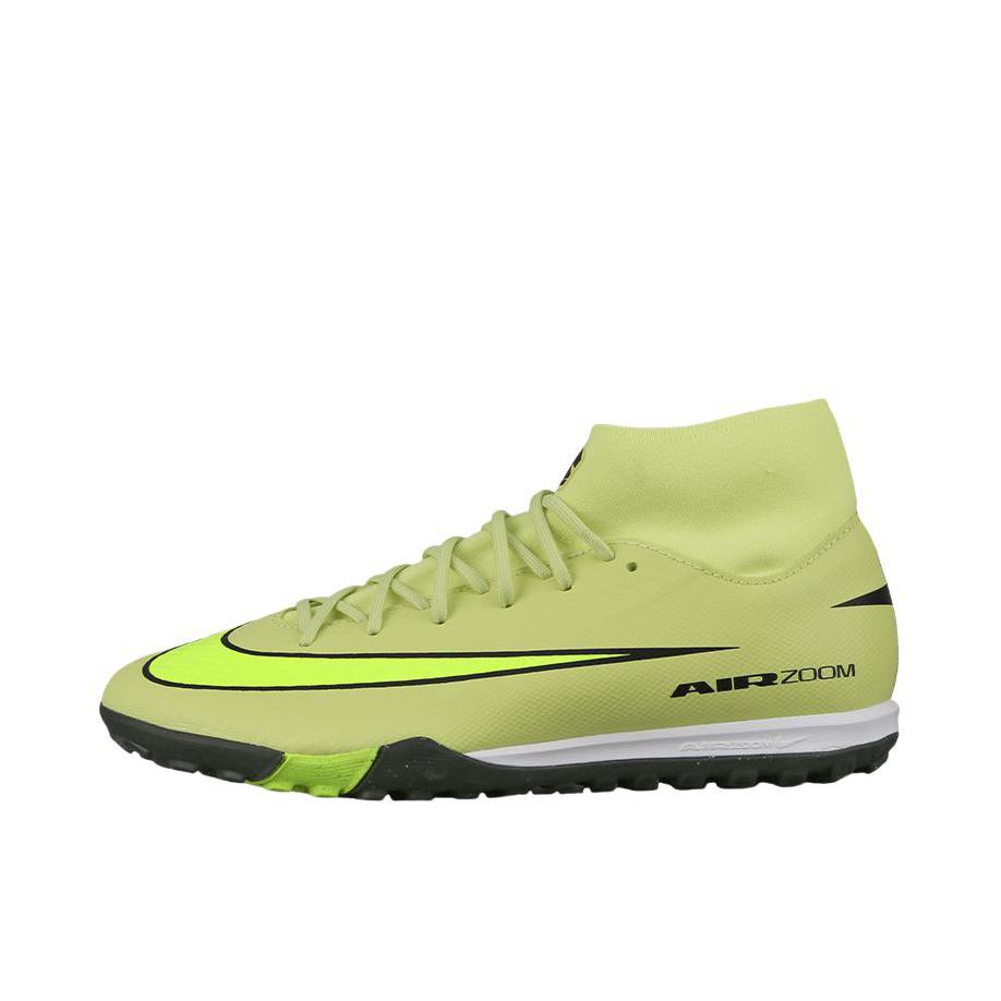 推荐商品：Nike Mercurial Superfly 10 Academy TF 中端 胶质碎钉 人造草地 包裹性 足球鞋 荧光黄