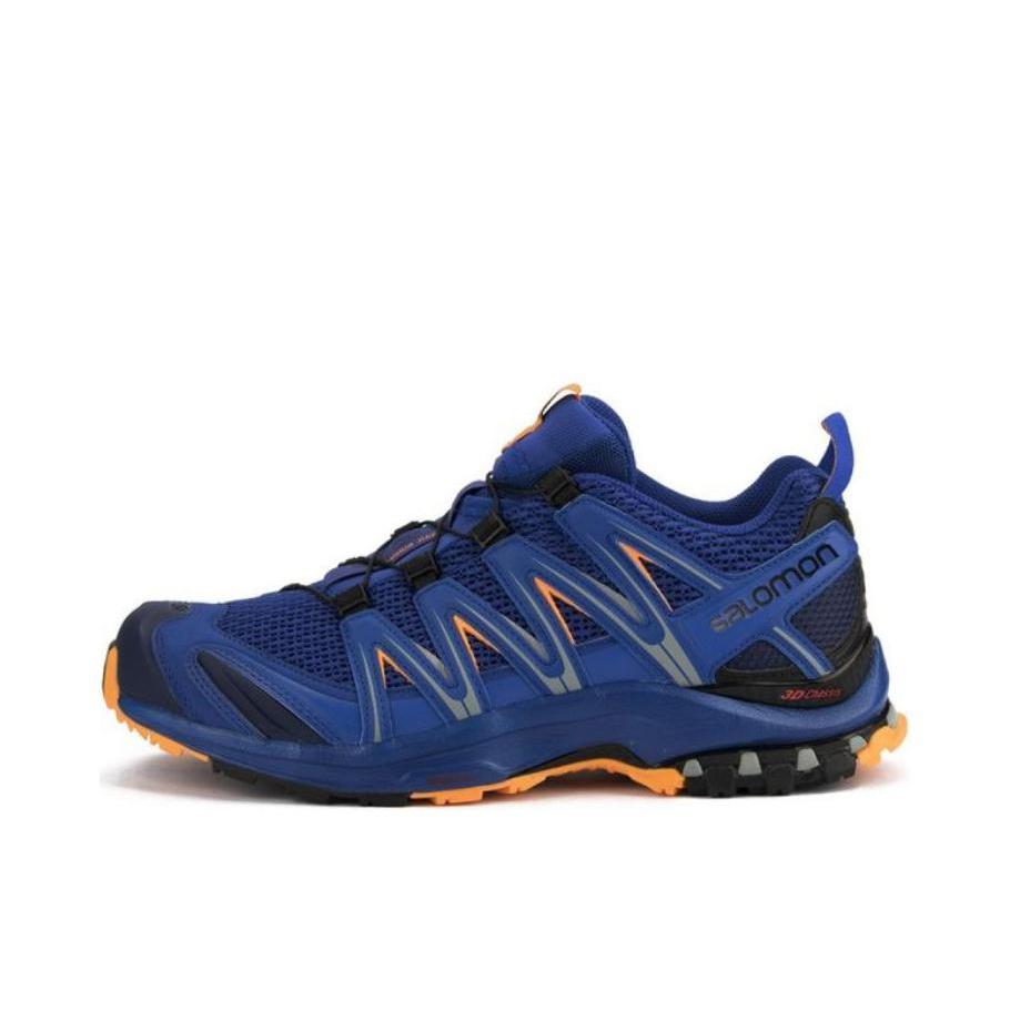 推荐商品：Salomon/萨洛蒙 XA Pro 3D 户外鞋 徒步鞋 越野跑鞋 防滑耐磨防水包裹性稳定支撑织物网布抓地 蓝色/黑色