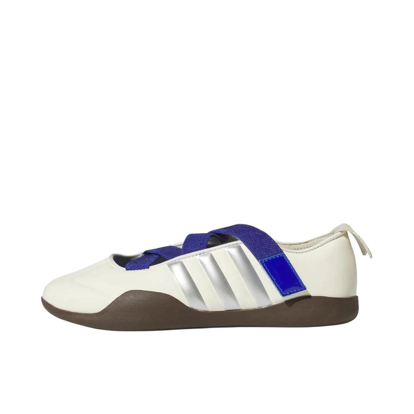 推荐商品：adidas Originals Taekwondo MEI BALLET 复古百搭 芭蕾风 防滑耐磨 舒适透气 系带 低帮 运动休闲鞋 Caroline Hu x Edison Chen联名/白色/银色 